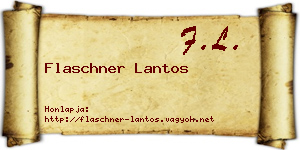 Flaschner Lantos névjegykártya